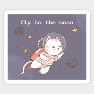 astronaut cat in space Sticker